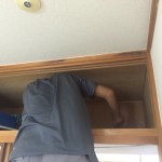 天袋収納の天井ベニヤ張替え