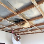 ジプトーン天井 貼り替え作業
